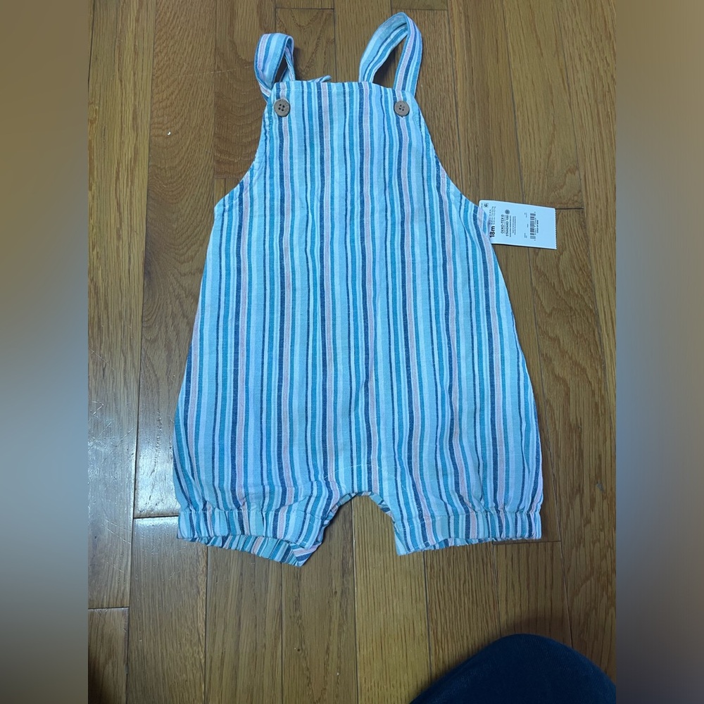Carter’s costal coveralls linen and cotton blend NWT 18 months